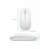 Kablosuz Mouse Fare Şarjlı Bluetooth Wireless Çift Modlu Sessiz