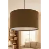 Tütün Kahve Kumaş Başlıklı Sarkıt Avize 35 CM