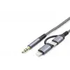 Type-C + Lightning To 3.5 Mm Ses Kablosu - Siyah GJ-027