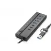Usb Type-C 3.2 Gen1 Hub Anahtarlı 8 Port 5 Gbps Siyah HDX7062