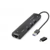 Usb Type-c 3.2 Gen1 Hub Gigabit Lan 4 Port 5 Gbps Siyah HDX7897