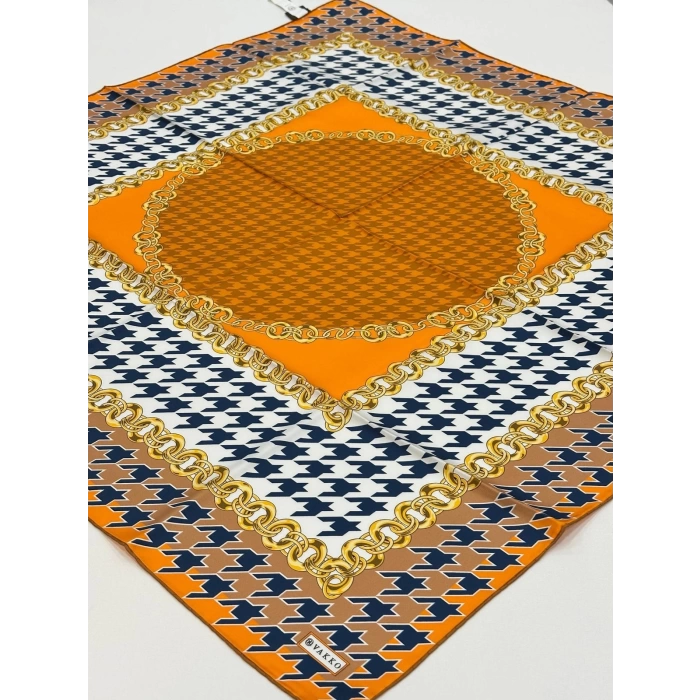 VAKKO DESENLİ İPEK EŞARP