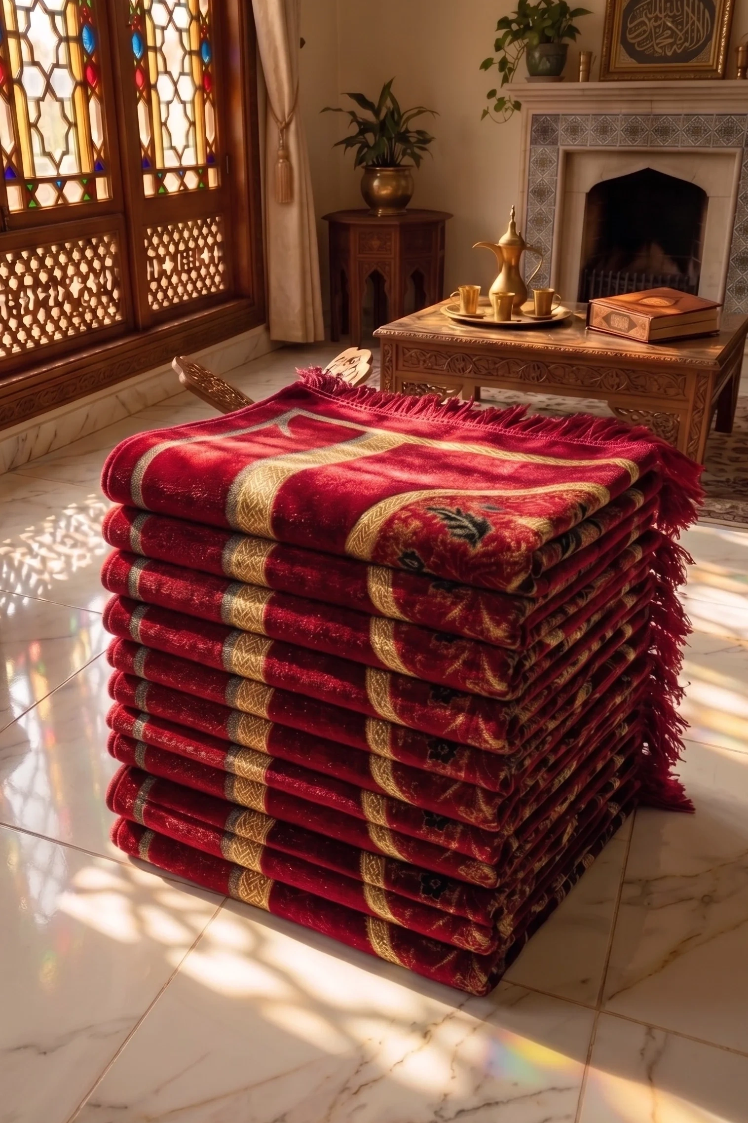 10 Adet Kadife Seccade Bordo Hac Ve Umre Hediyesi 500gr