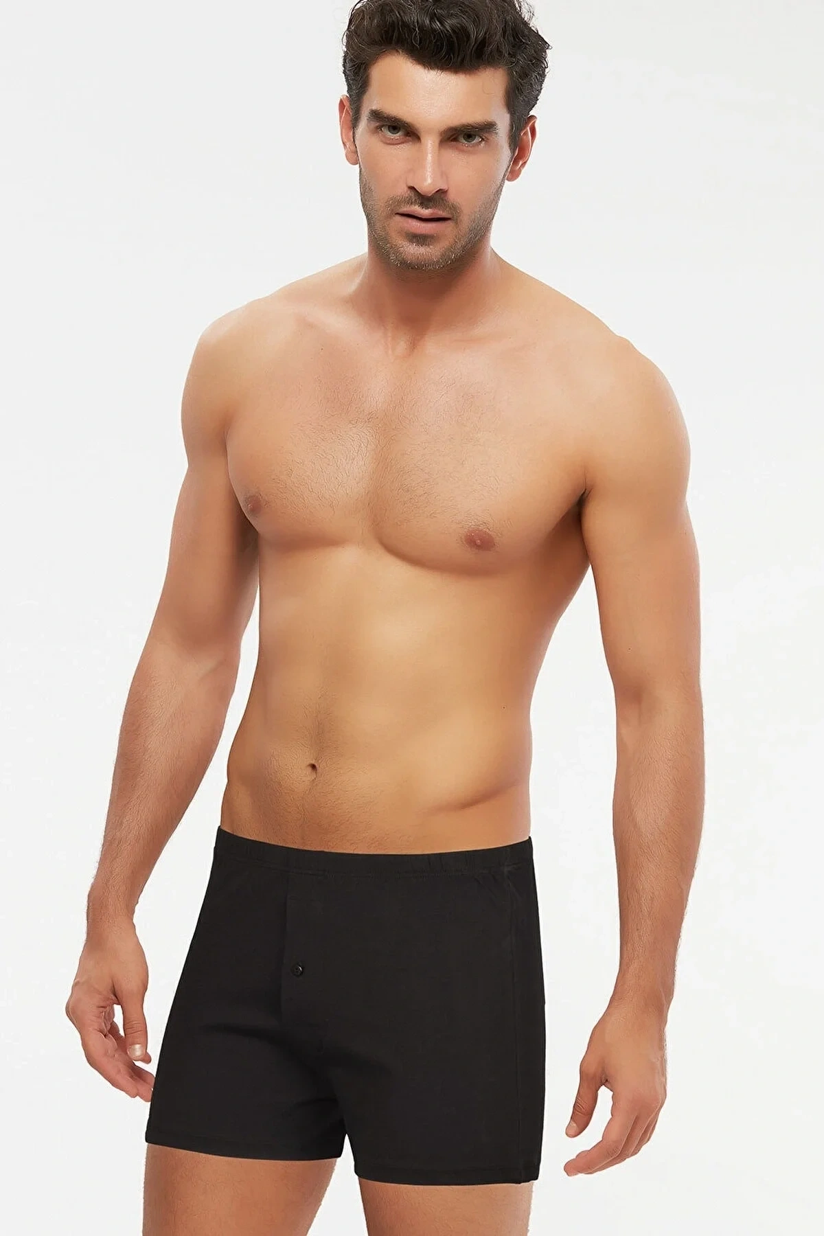 2li Erkek Boxer Adrian, %100 Pamuklu Tek Düğmeli Erkek Boxer