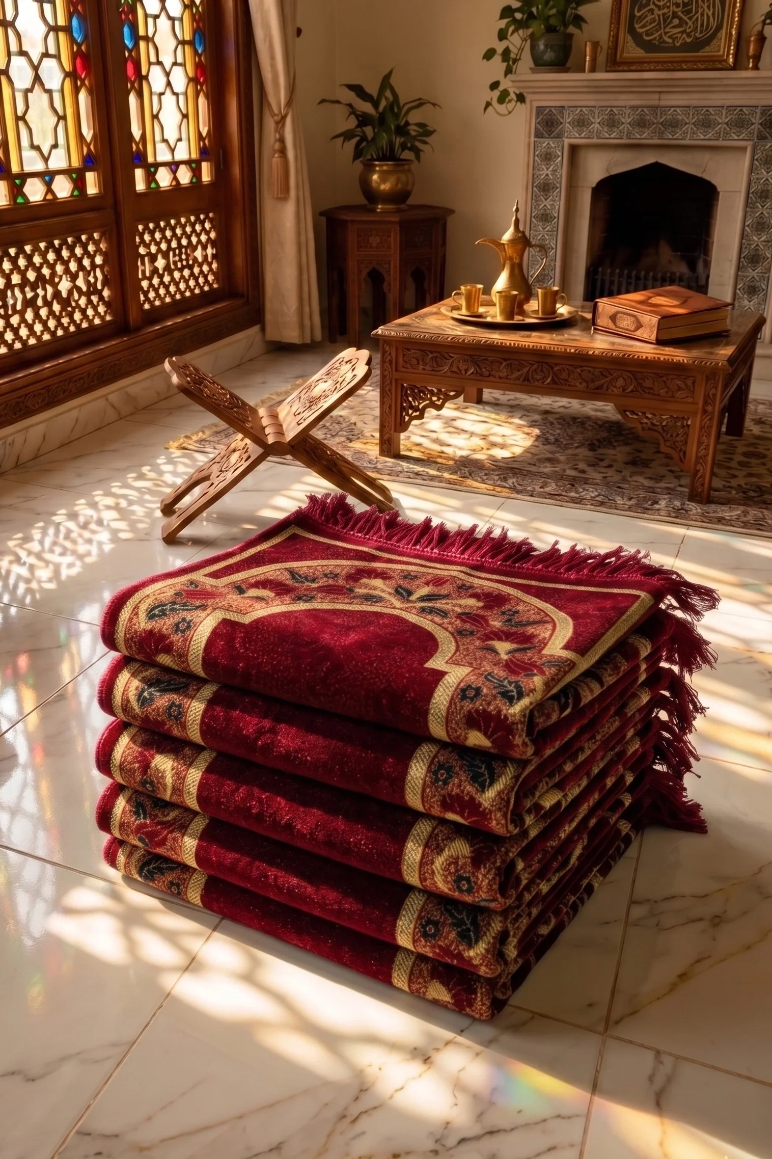 5 Adet Kadife Seccade Bordo Hac Ve Umre Hediyesi 500gr