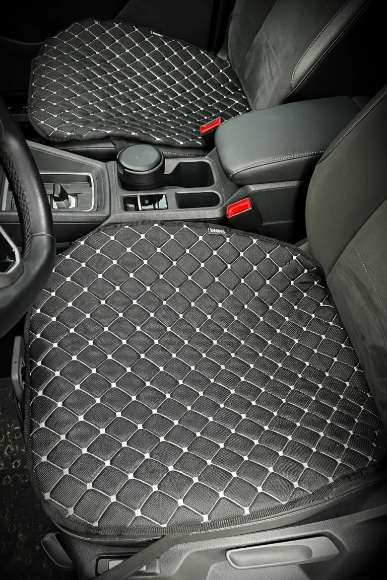 3 Parça Keten Oto Koltuk Minderi 7mm Süngerli Astarlı Cepli Terletmez Tüm Araçlarla Uyumlu