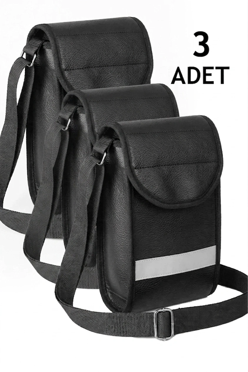 Suni Deri 3 Adet Pos Cihazı Çantası Su Geçirmez