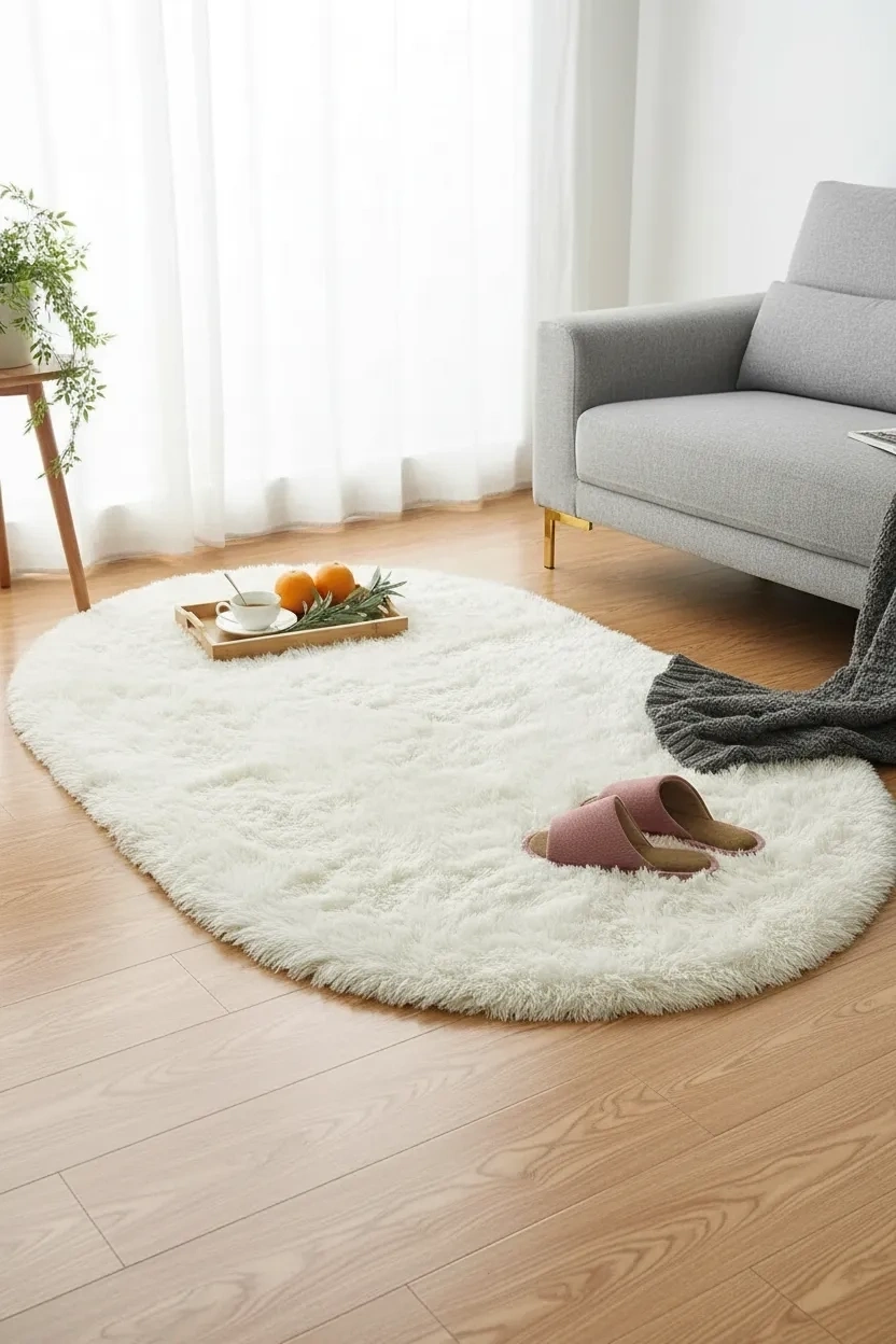 Yolluk Krem Kaymaz Taban Peluş Oval
