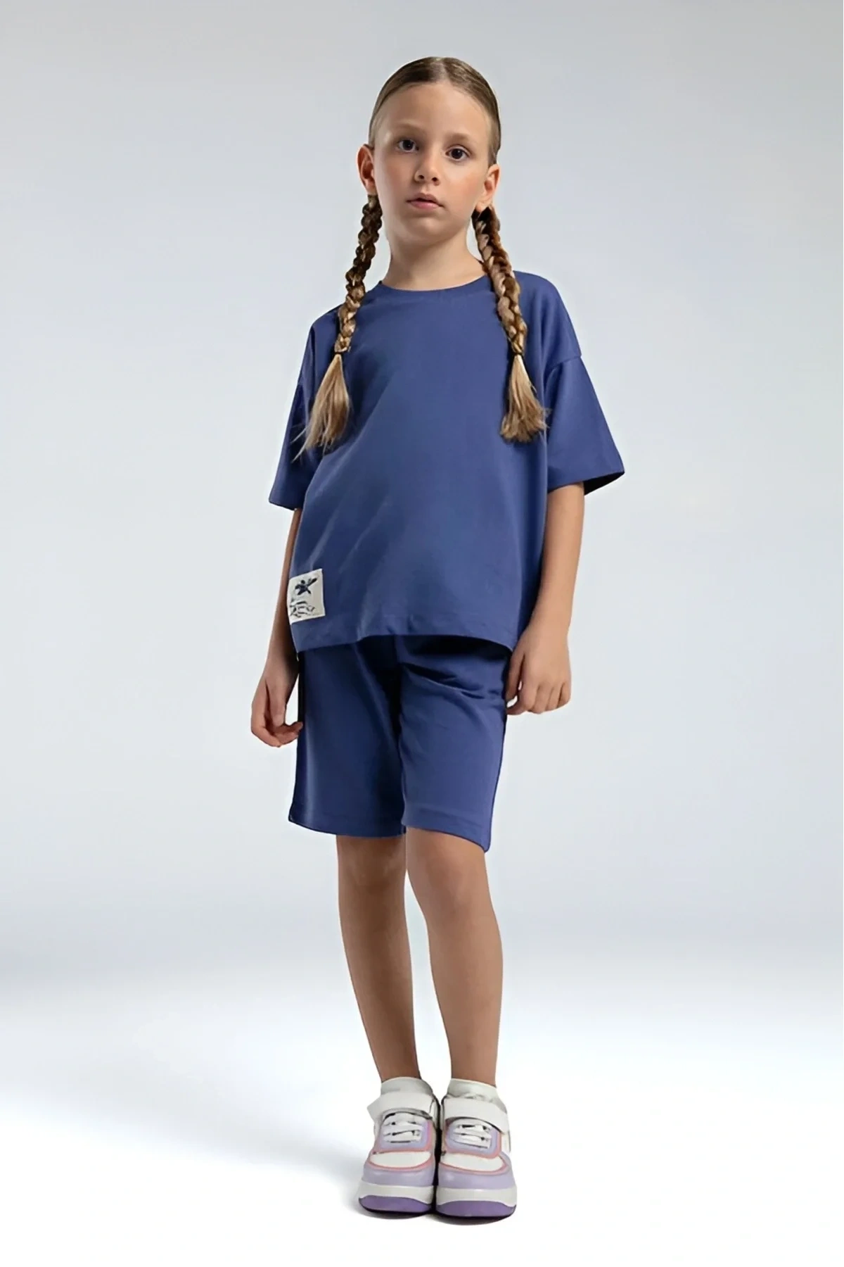 Anne Kız Bermuda Takım İki İplik Örme Kumaş