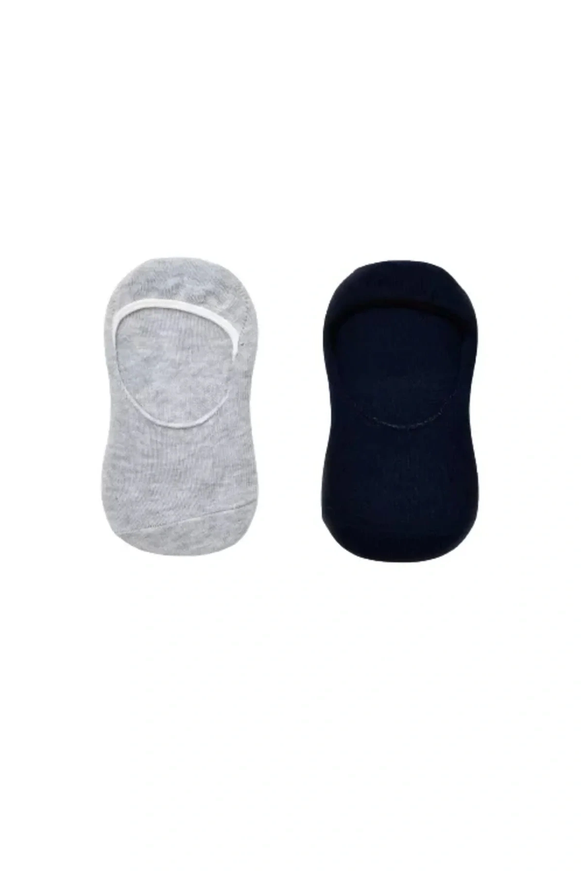 Basic Erkek Babet 2li Çorap Gri Lacivert