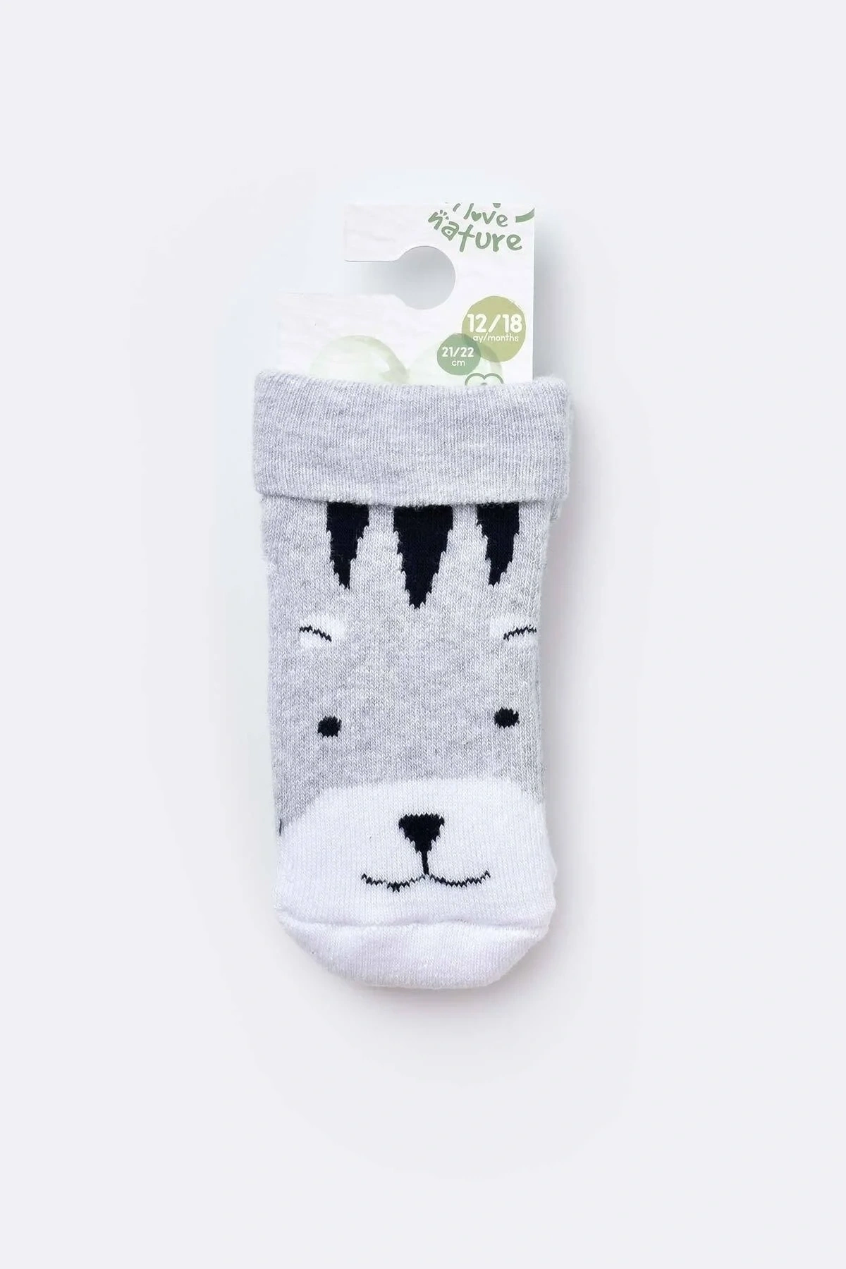 Bebek Havlu Çorap Gri