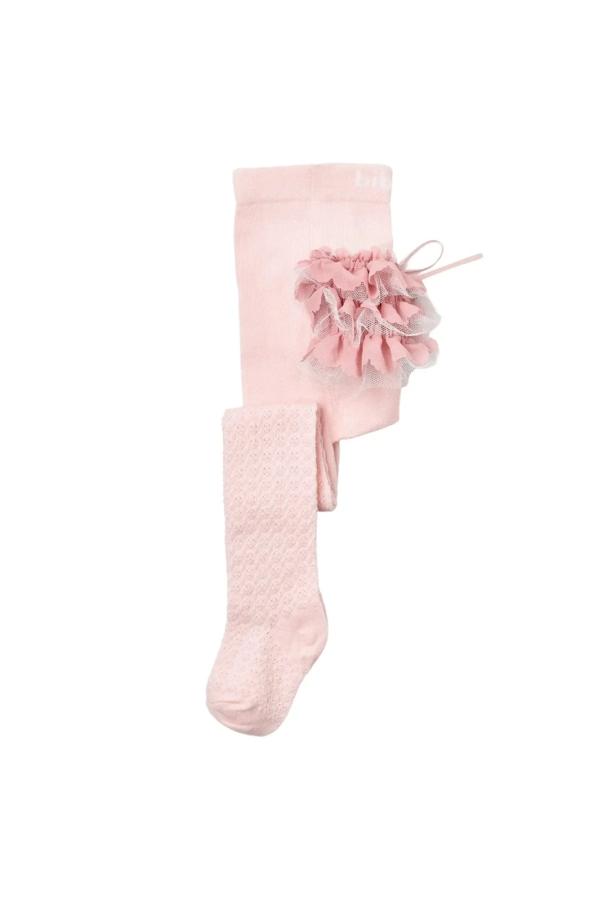 Biorganic Jakarlı Dantelli Külotlu Çorap 68440 Pembe