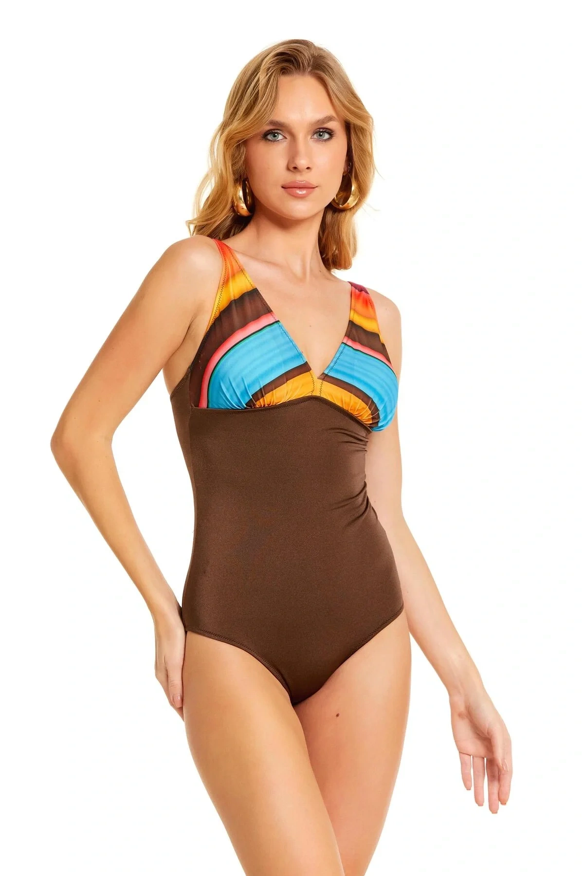 Çok Renkli V Yaka Mayo