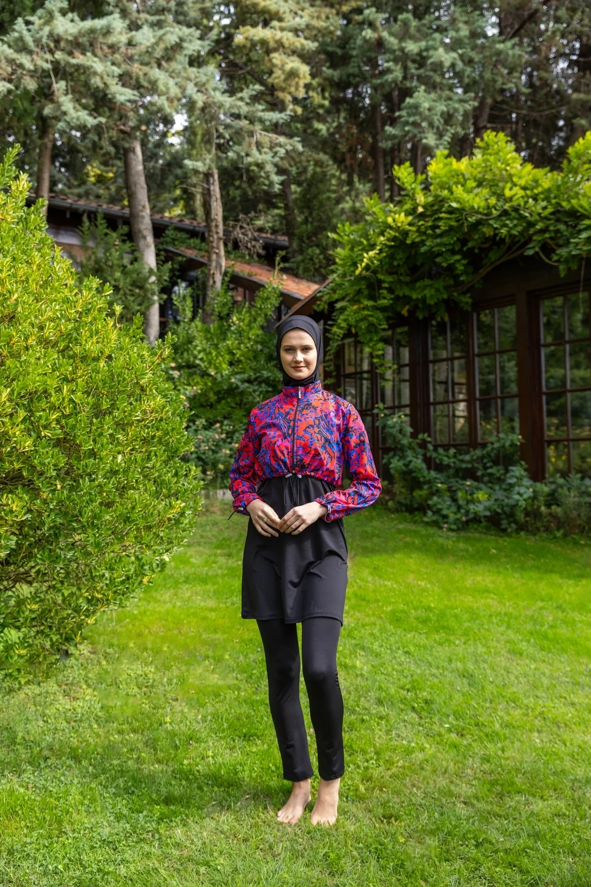 Desenli Crop Tesettür Mayo