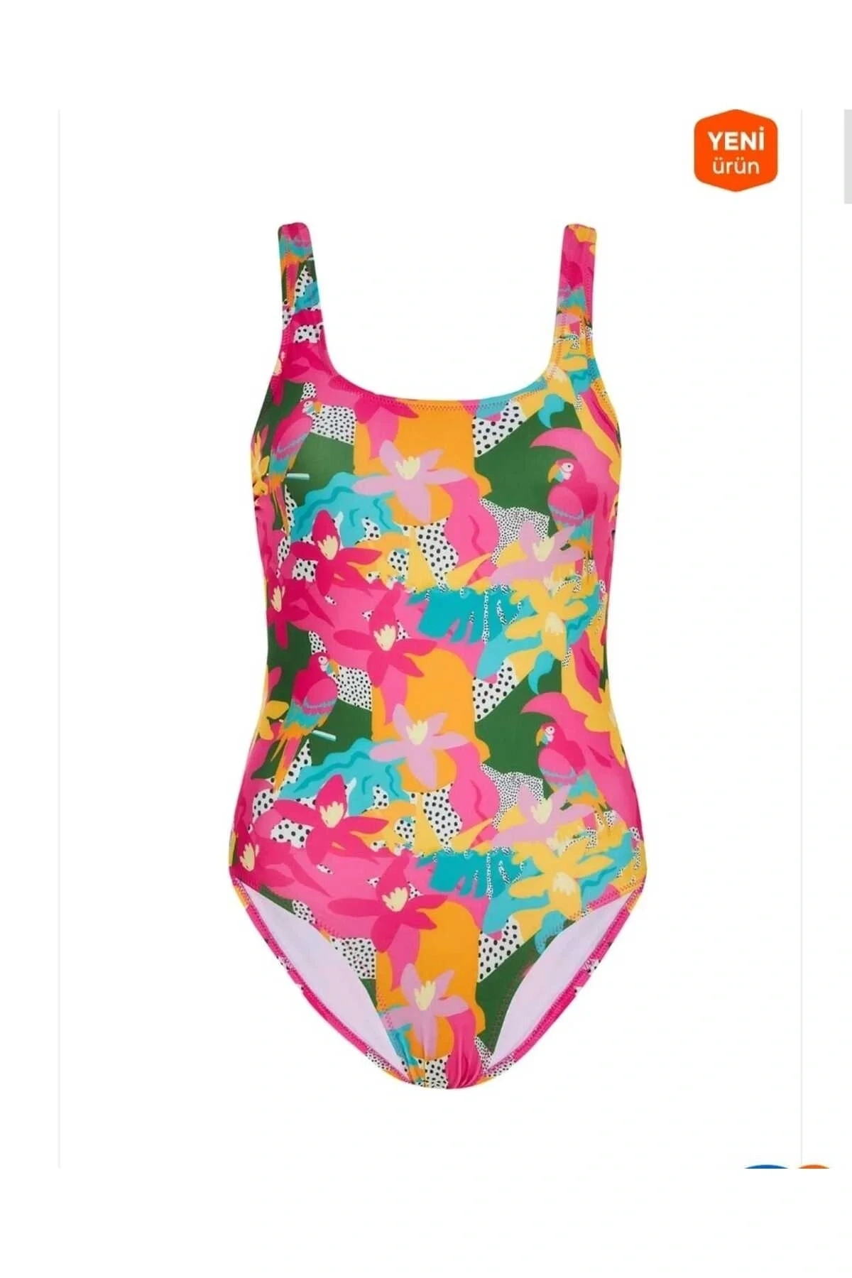 Desenli Genç Kız Mayo