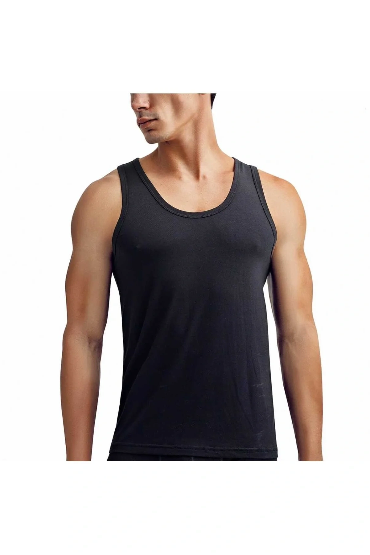 Erkek 2li Ekonomik Paket Siyah Bambu Fanila / Atlet Set