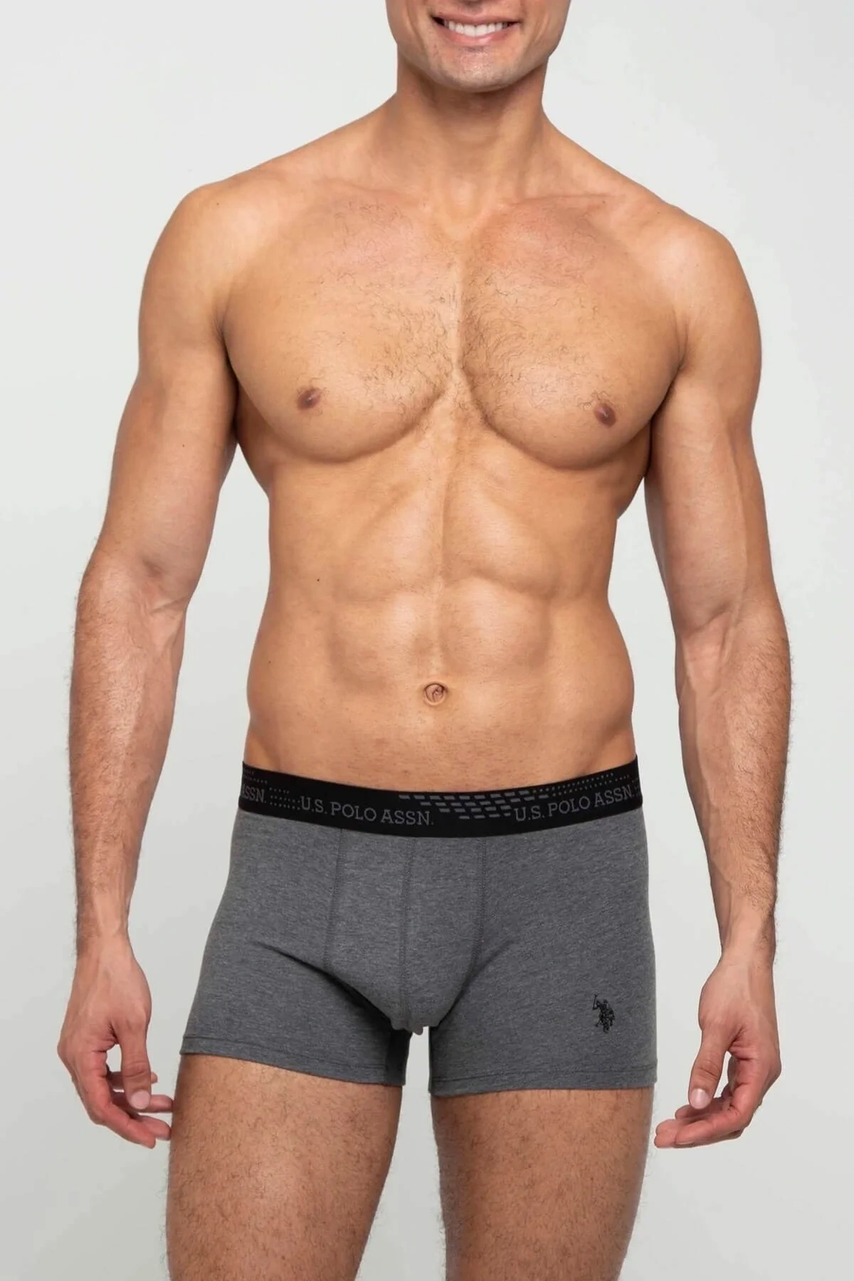 Erkek Antrasit Melanj - Siyah 2 Li Boxer