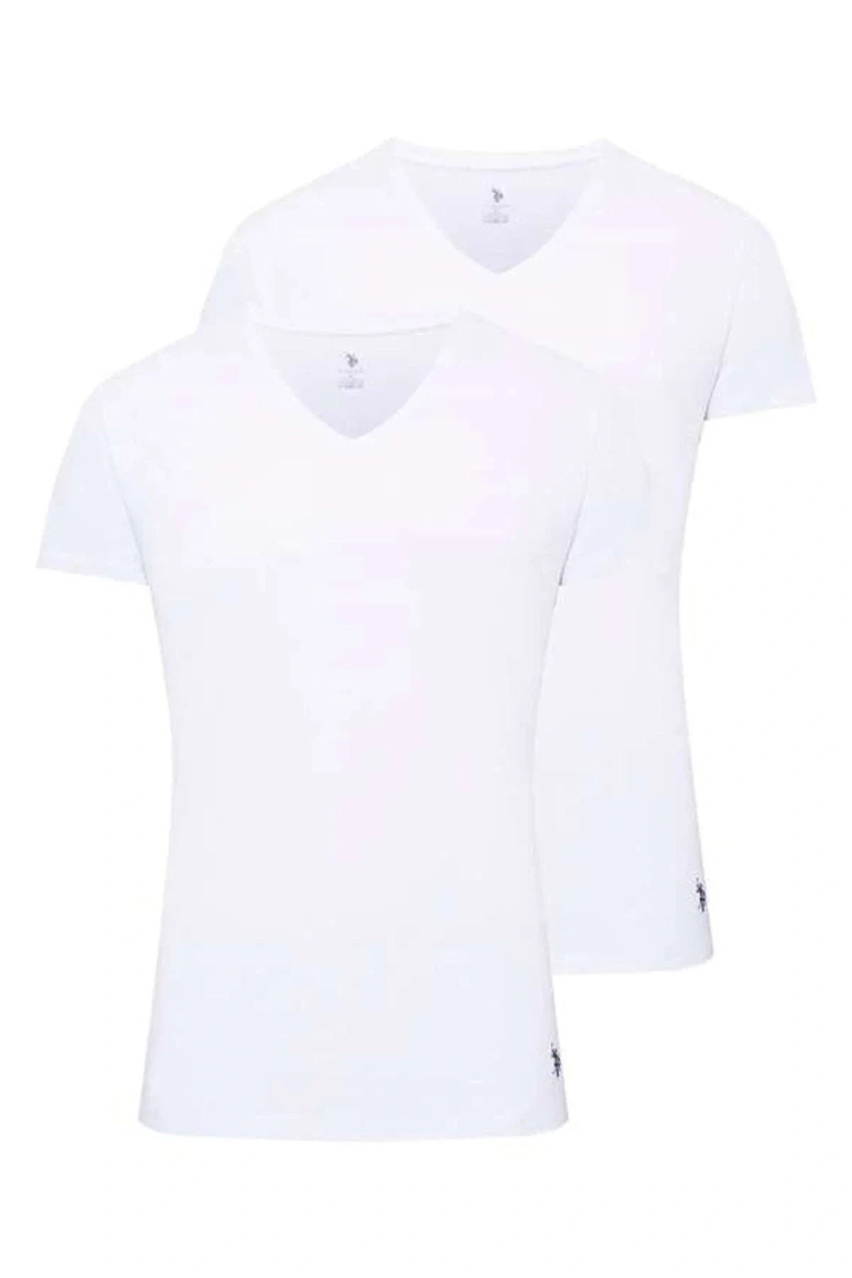 Erkek Beyaz 2 Li V Yaka Atlet 80194