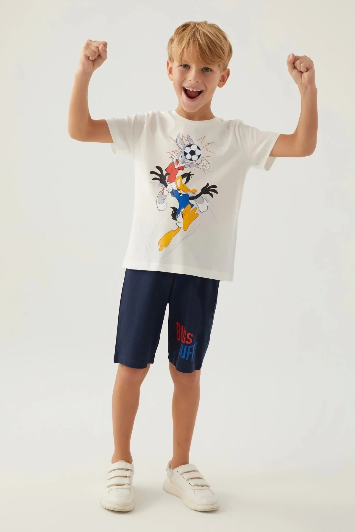 Erkek Çocuk Bermuda Takım - Krem