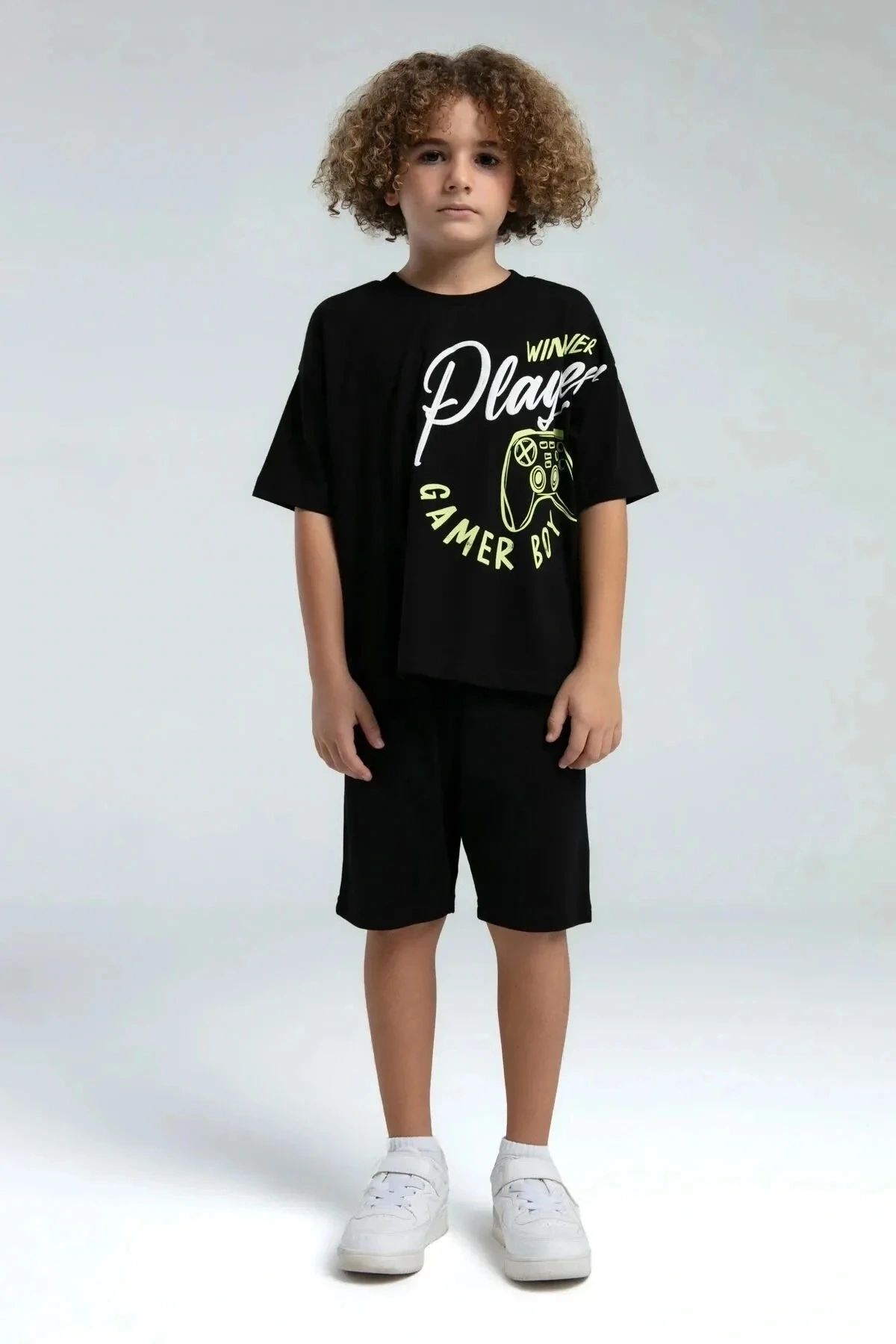 Erkek Çocuk Bermuda Takım - Siyah