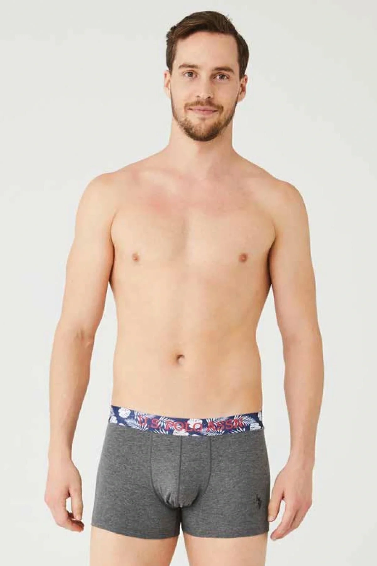 Erkek Saks - Gri Melanj 3 Lü Boxer 80433