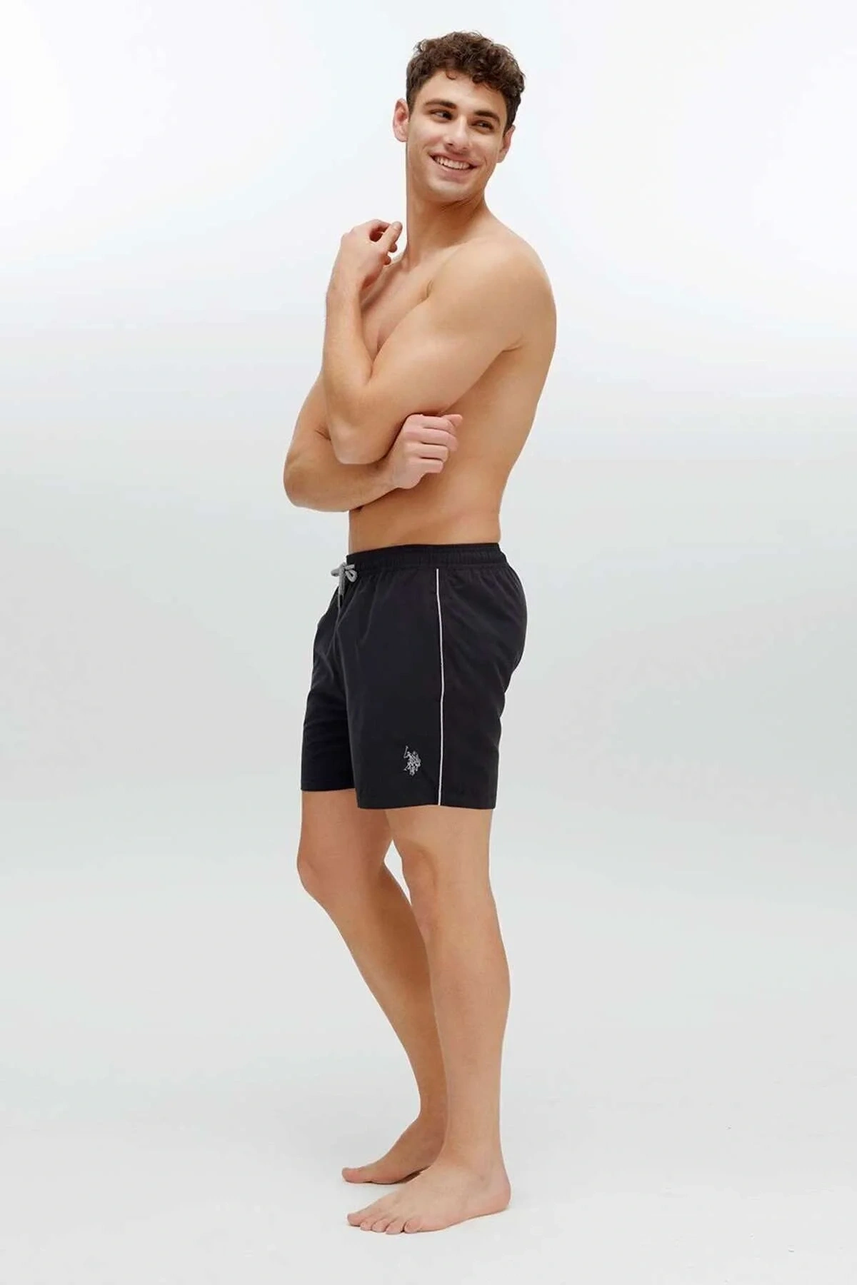 Erkek Siyah Orta Boy Deniz Şortu 22002