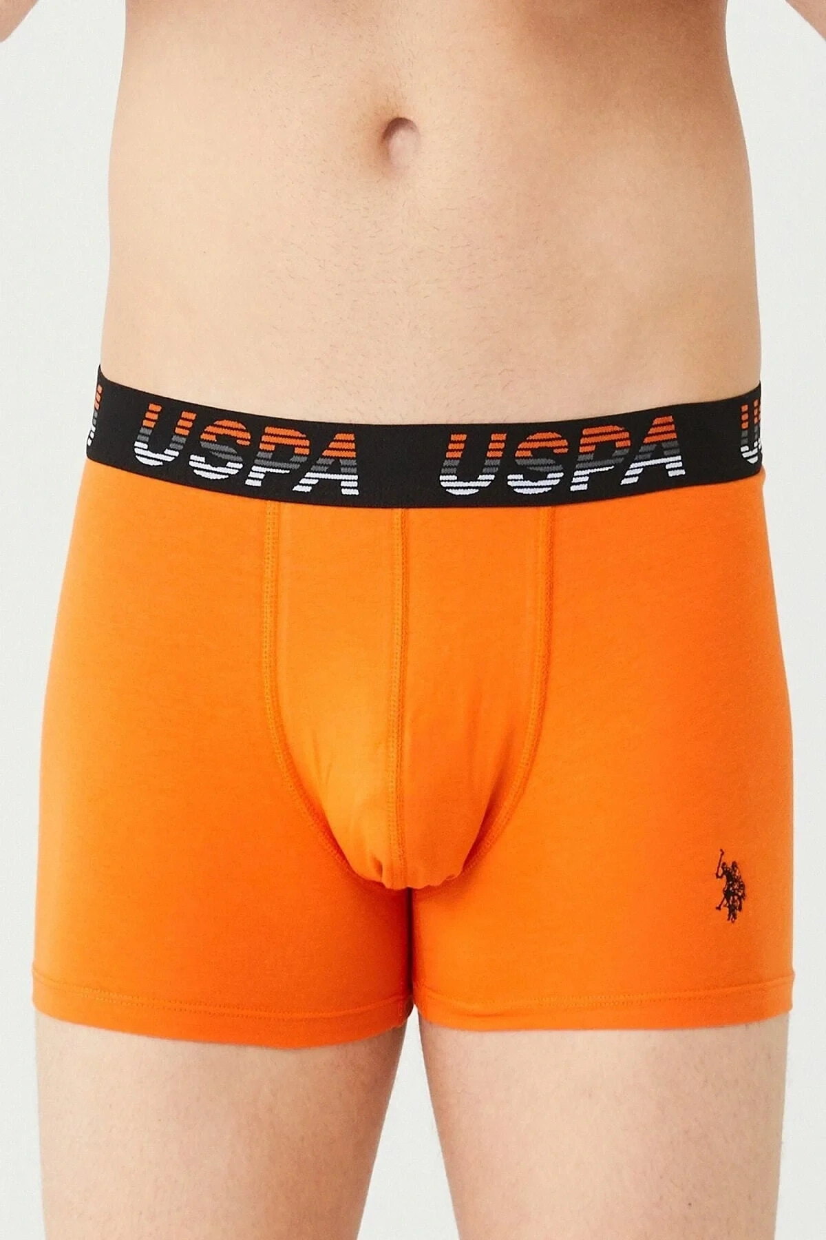 Erkek Turuncu - Siyah - Gri Melanj 3 Lü Boxer