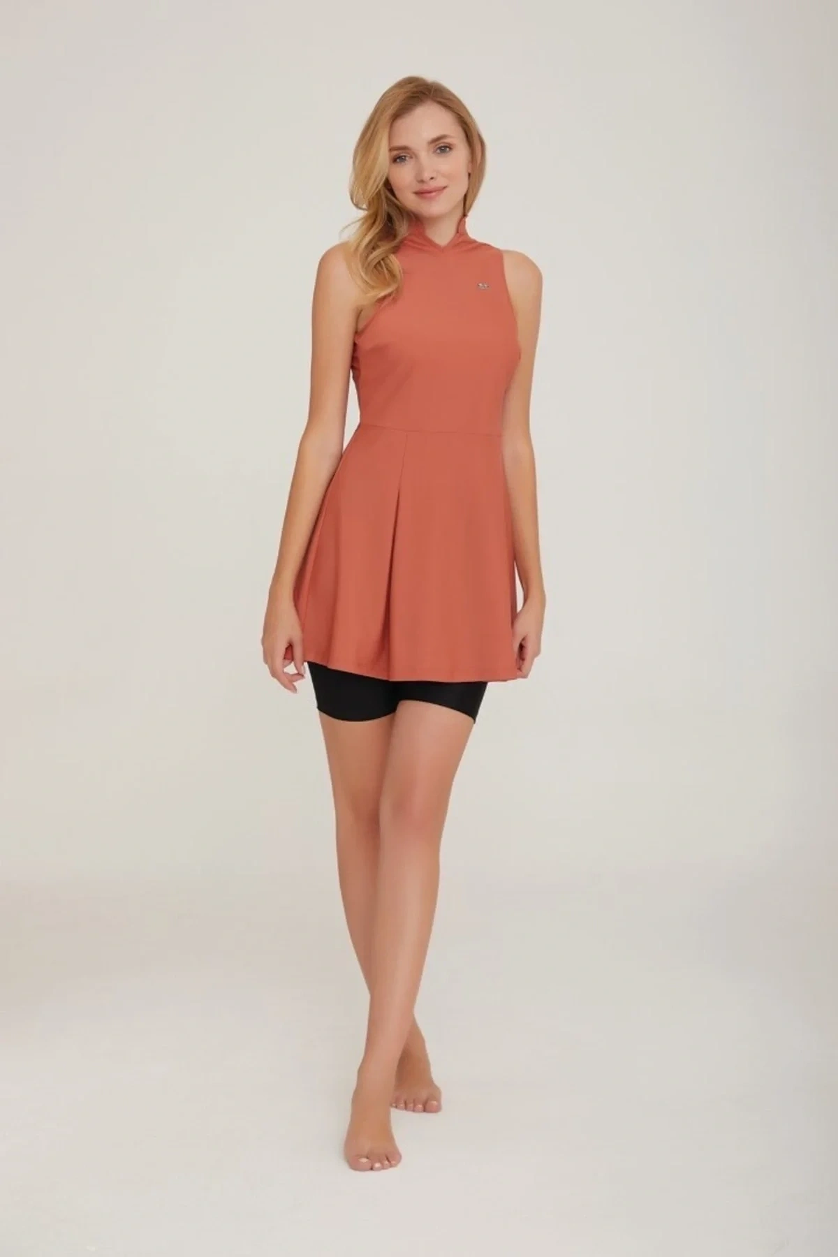 Esten 3914 Tarçın Şortlu Tasarım Tesettür Havuz Mayo