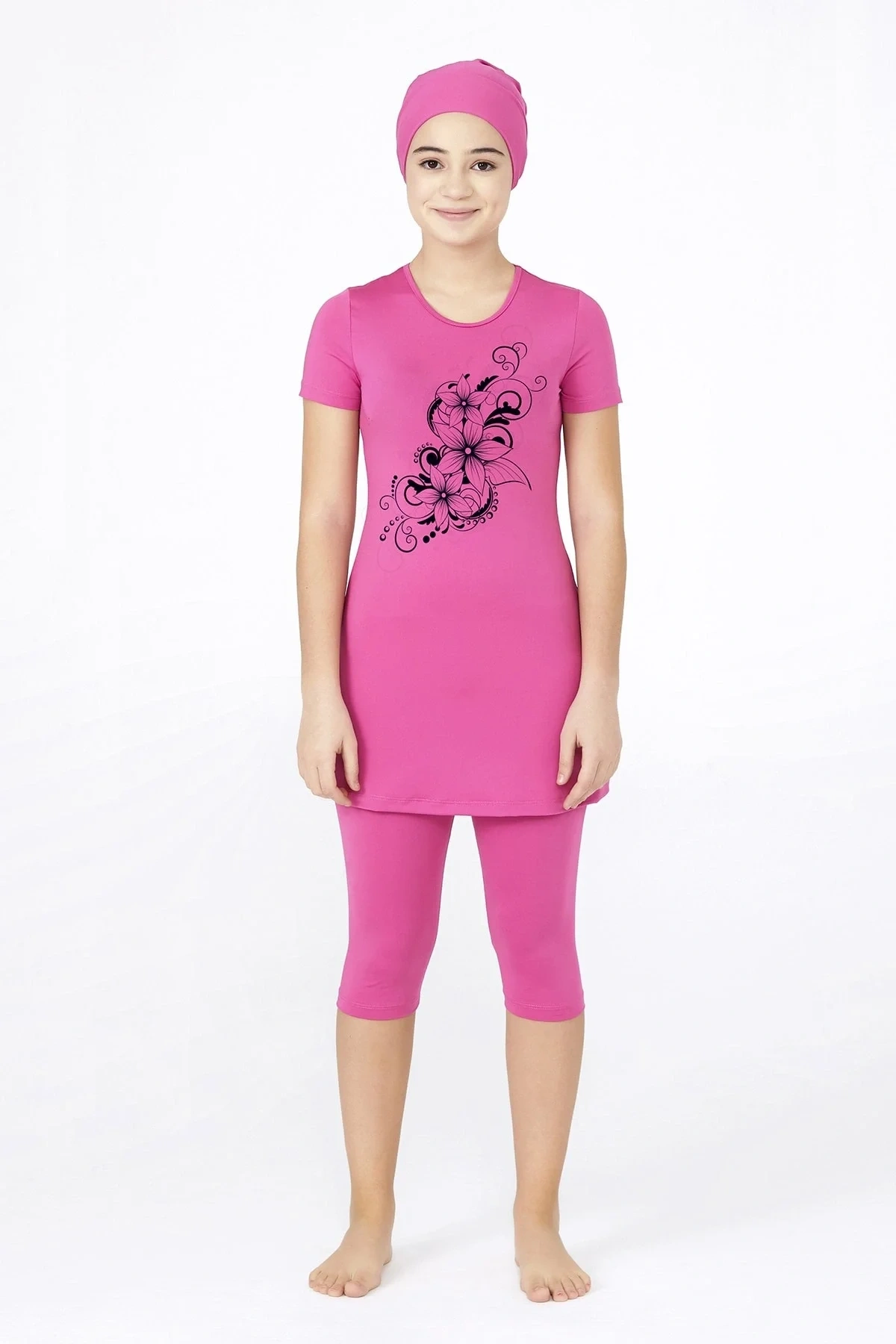 Genç Baskılı Yarı Tesettür Mayo