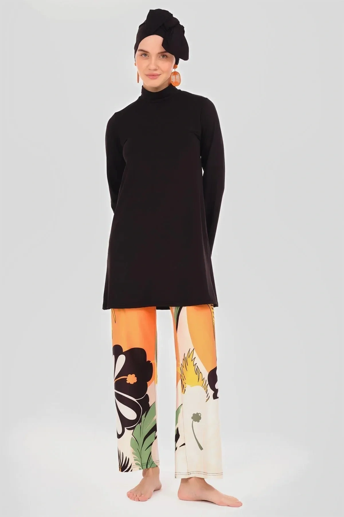 Hızlı Kuruyan Likralı Mayo Kumaş Özel Tasarım Kadın Tesettür Mayo