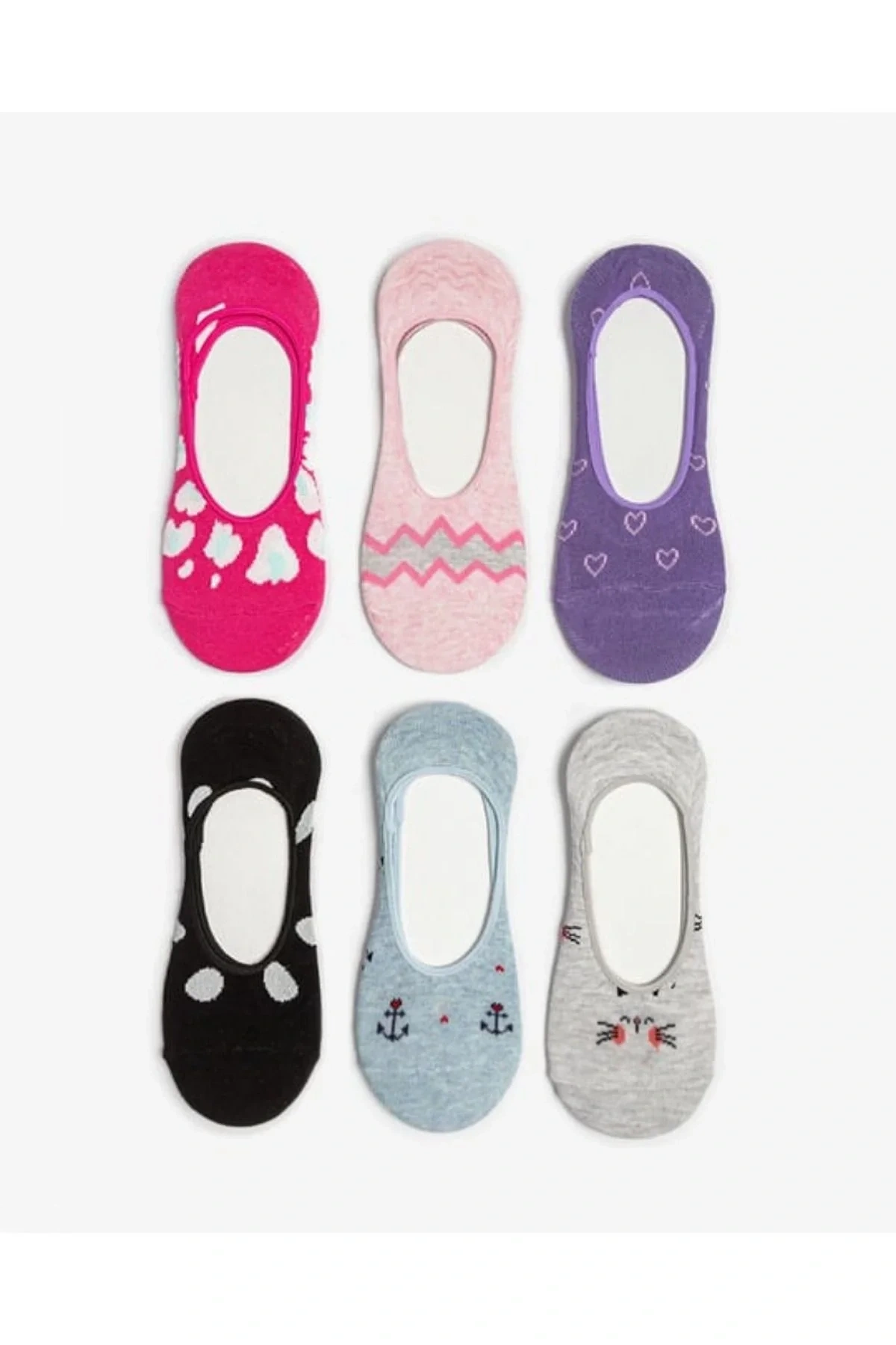 Kadın 6lı Renkli Babet Çorapları