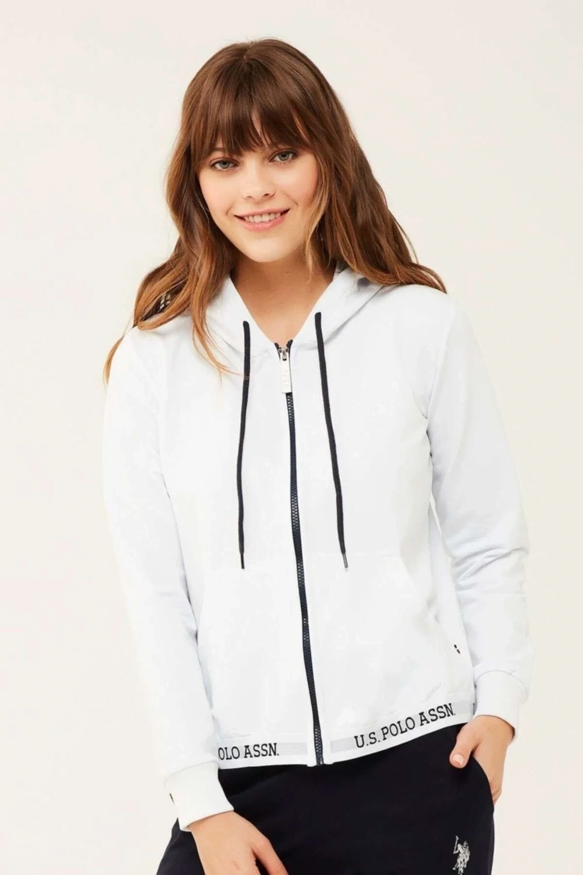 Kadın Beyaz Kapşonlu Ev Giyim