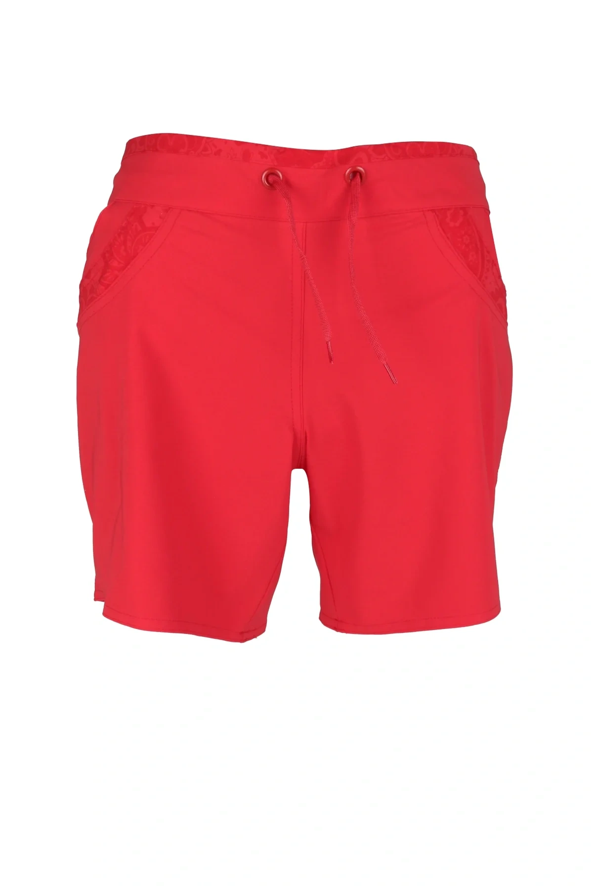 Kadın Deniz Şortu 2 Adet Cepli Pamuklu Su Yitici Özellik Tahriş Etmez Kırmızı BN-10