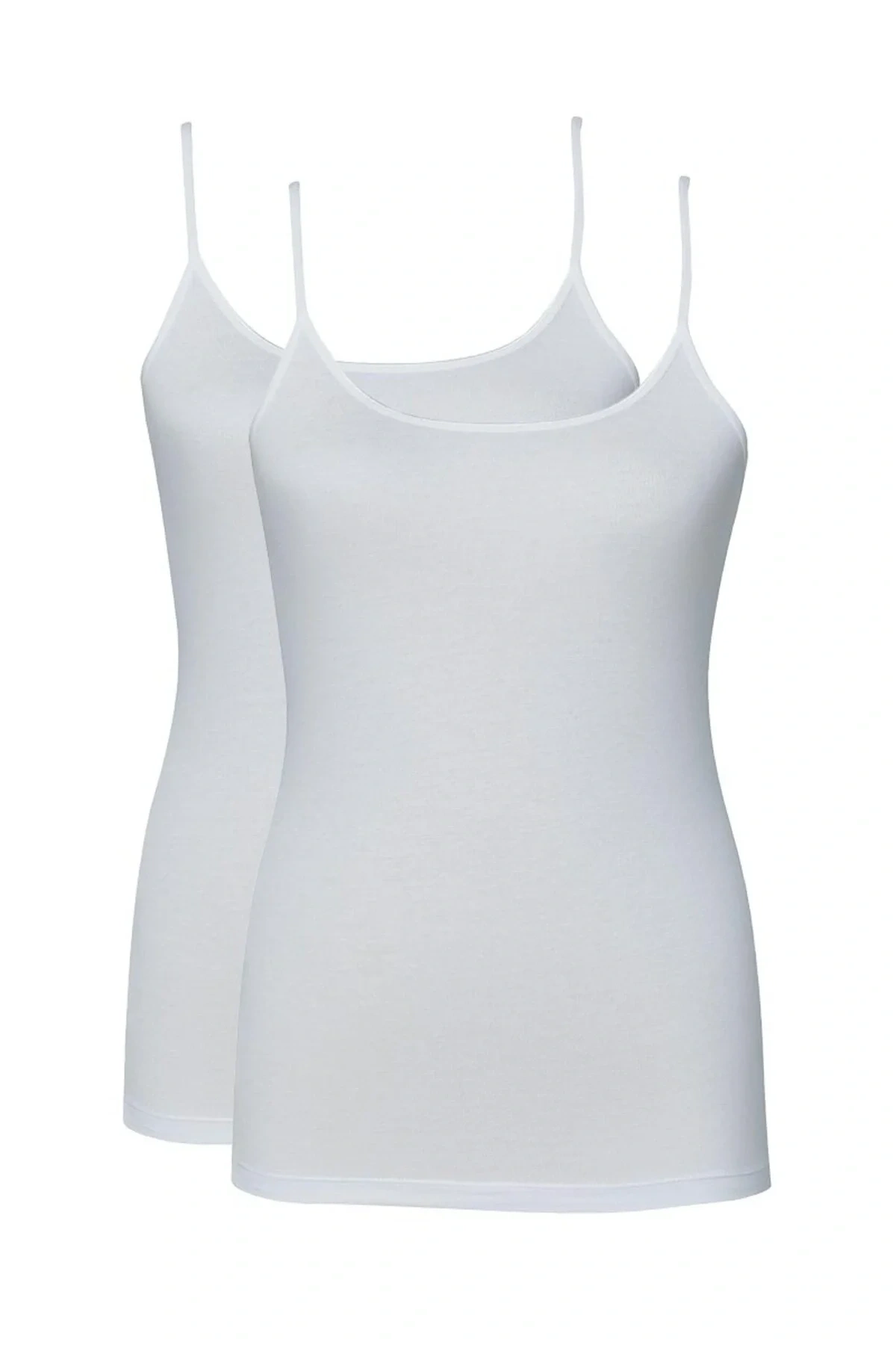 Kadın İnce Askılı Atlet 2li Paket Essential 1591 - Beyaz