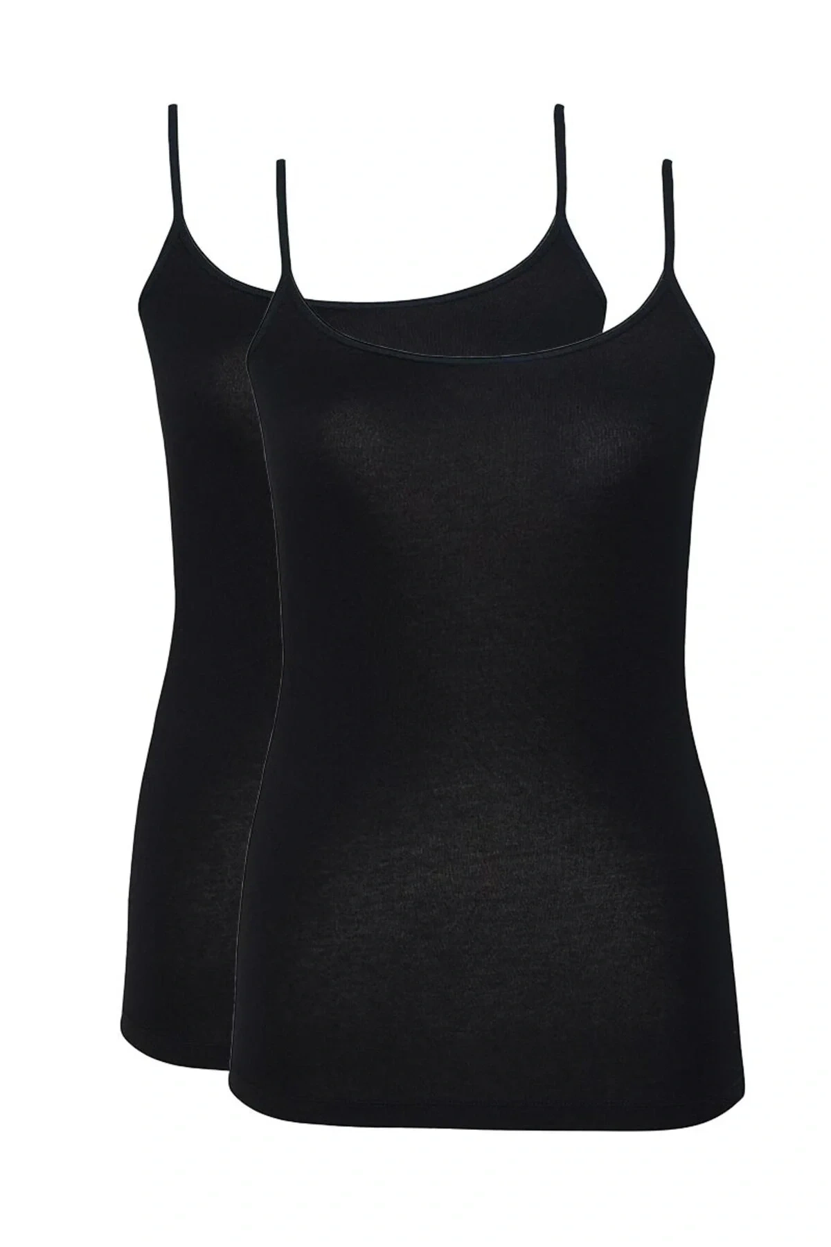 Kadın İnce Askılı Atlet 2li Paket Essential 1591 - Siyah