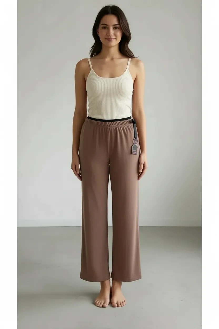 Kadın Kadife Boru Paça Rahat Kesim Pijama Alt