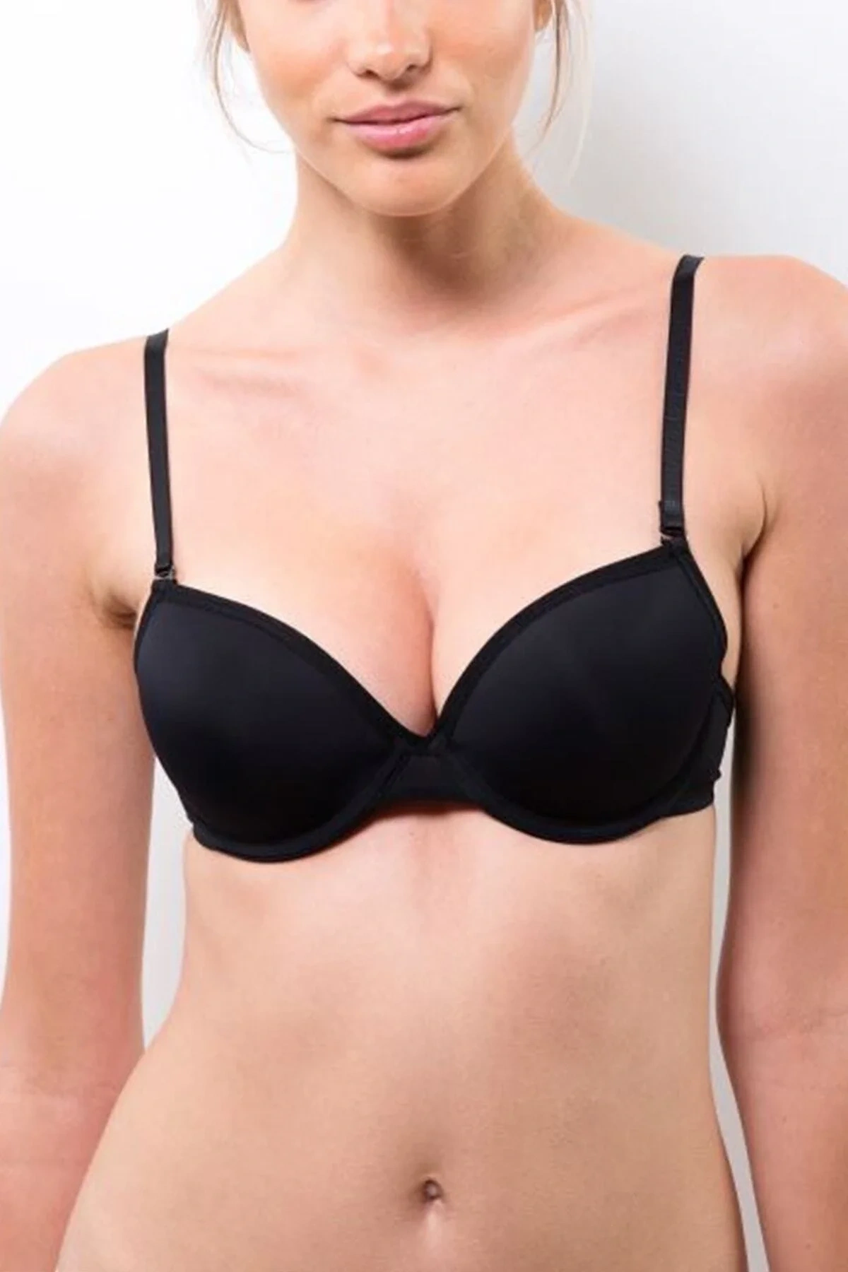 Kadın Siyah 6010 Balenli Desteksiz Micro Sütyen