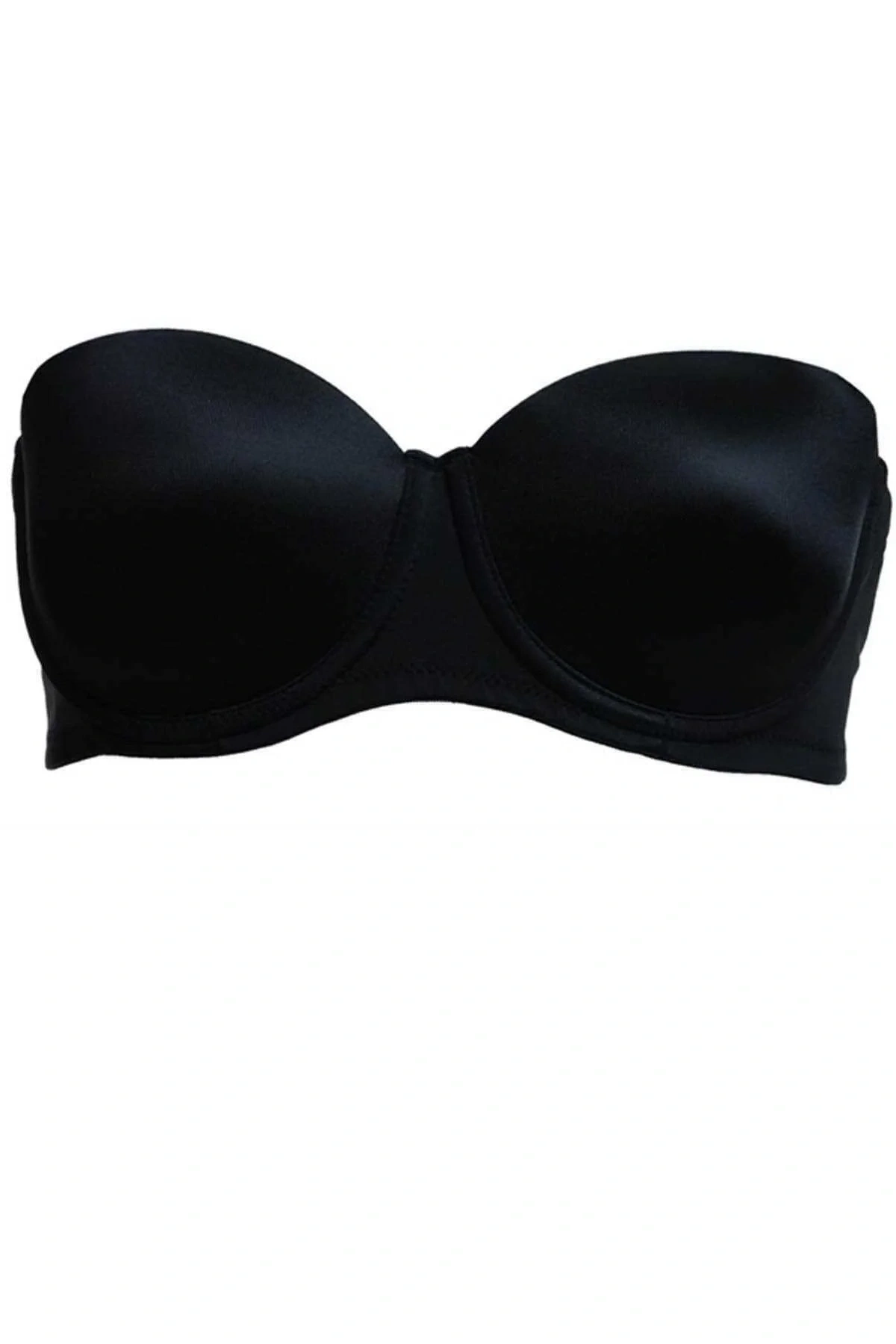 Kadın Siyah 6021 Balenli Straplez Şeffaf Askılı Desteksiz Micro Sütyen