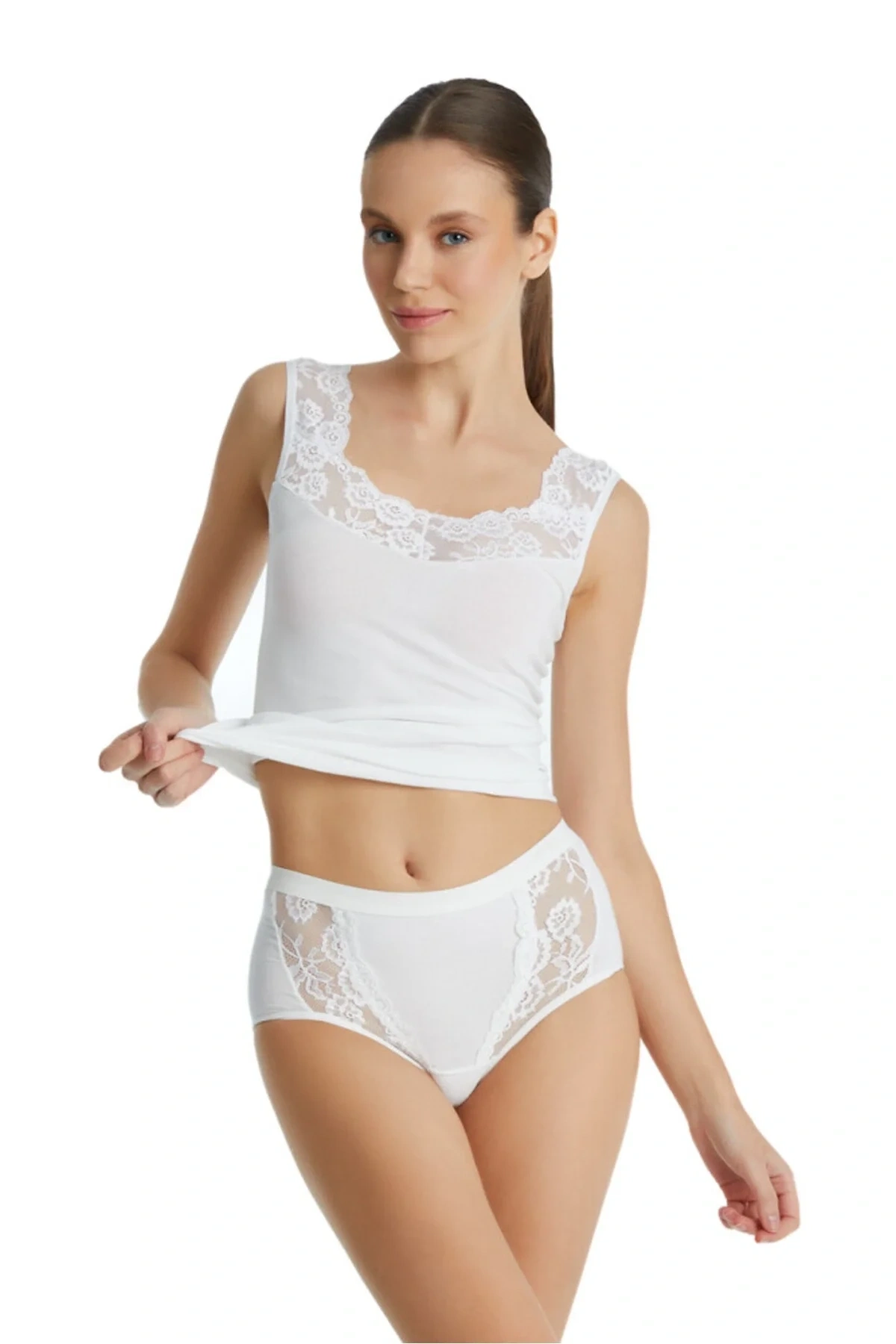 Kadın Slip Külot Dantelli Private 1316 - Krem