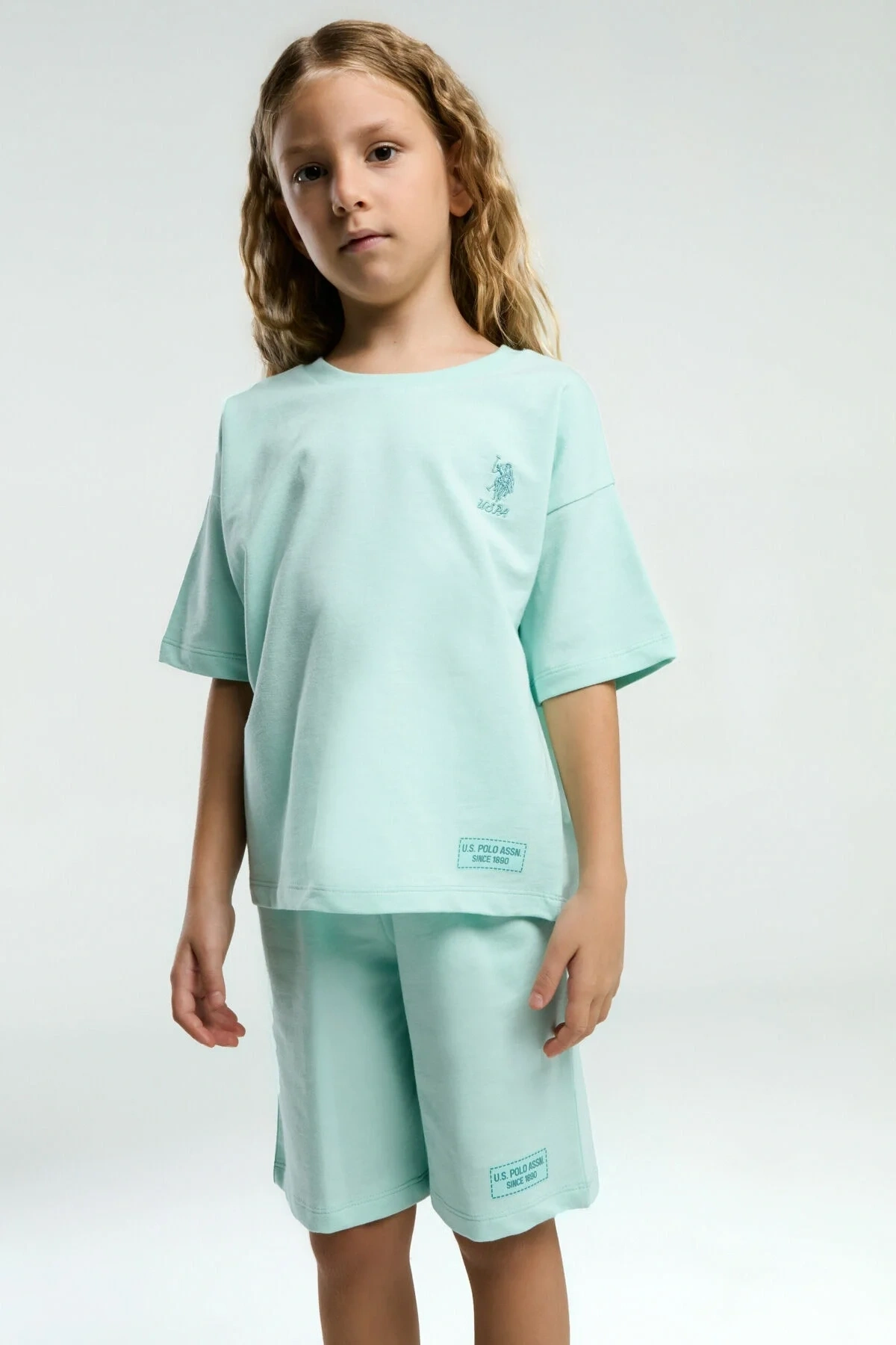Kız Çocuk Mavi Bermuda Takım