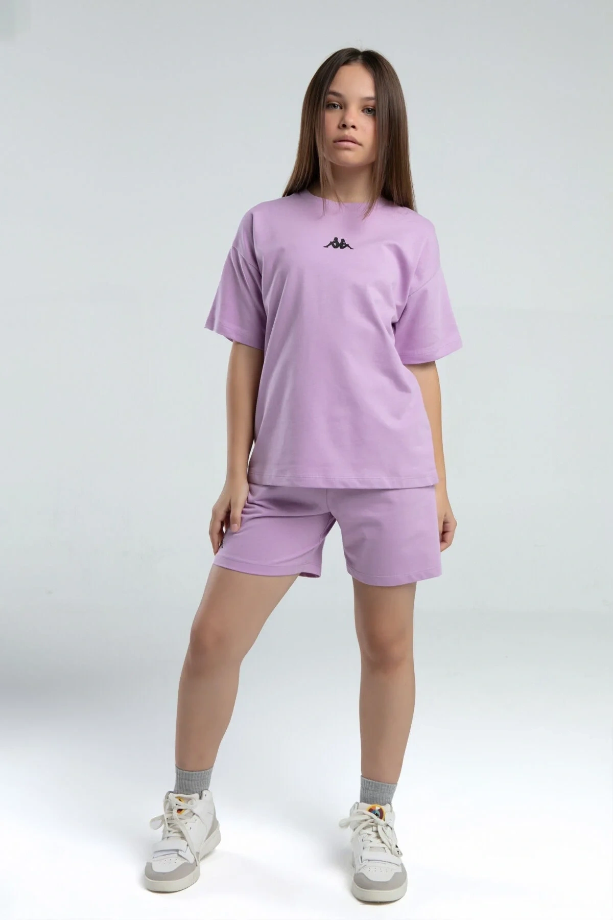 Kız Çocuk Mor Şort Takım