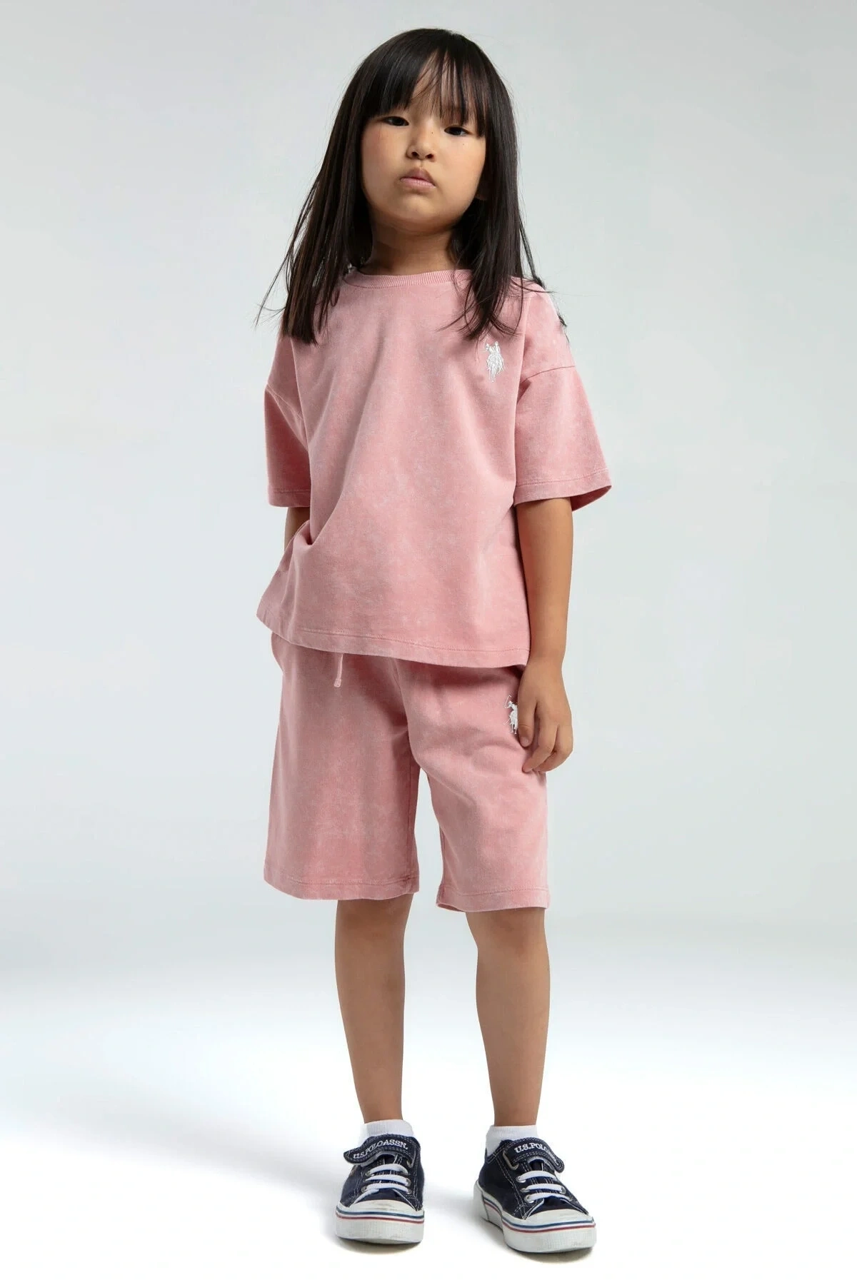 Kız Çocuk Pembe Bermuda Takım