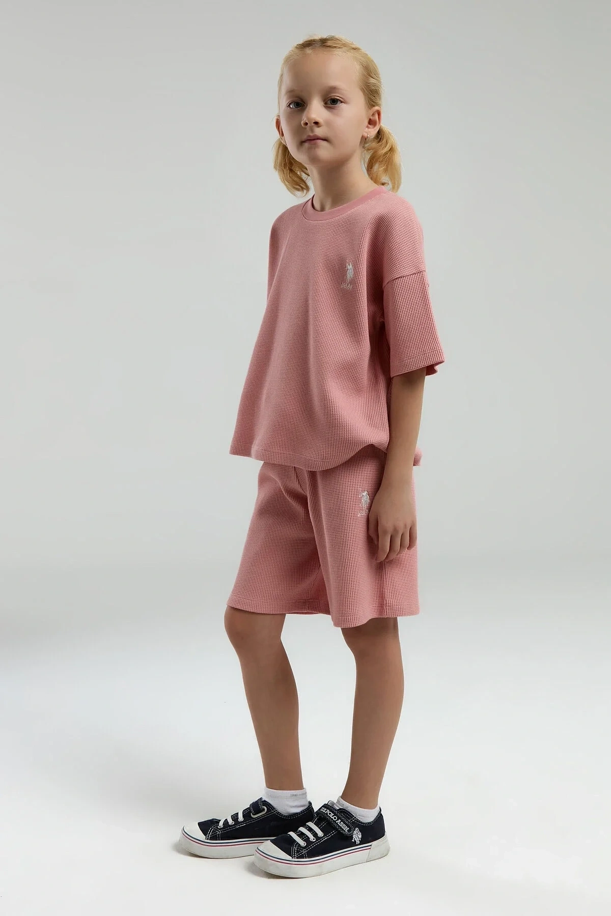 Kız Çocuk Pembe Bermuda Takım