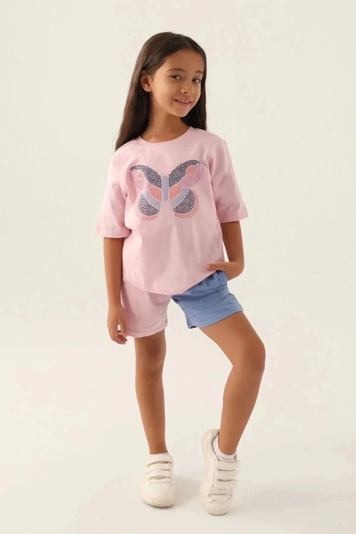 Kız Çocuk Şort Takım - Toz Pembe