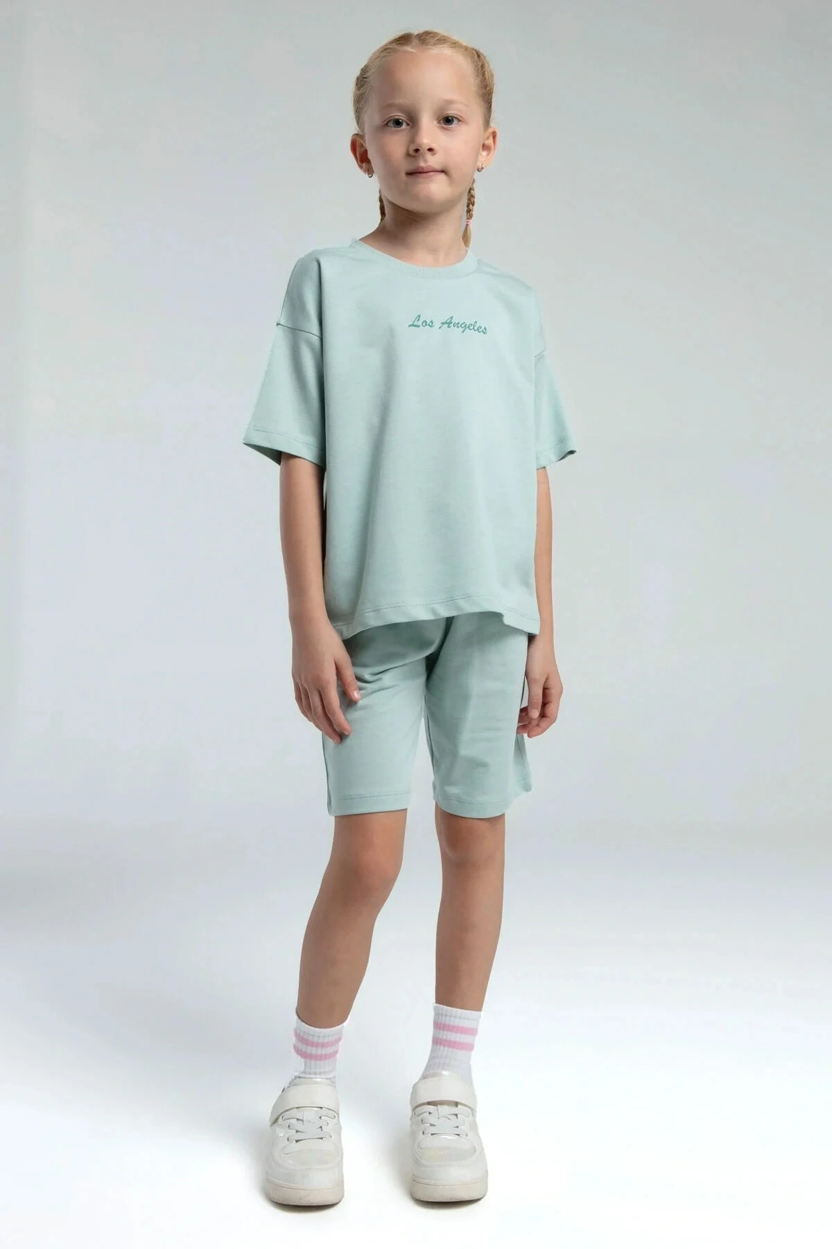 Kız Çocuk Yeşil Bermuda Takım