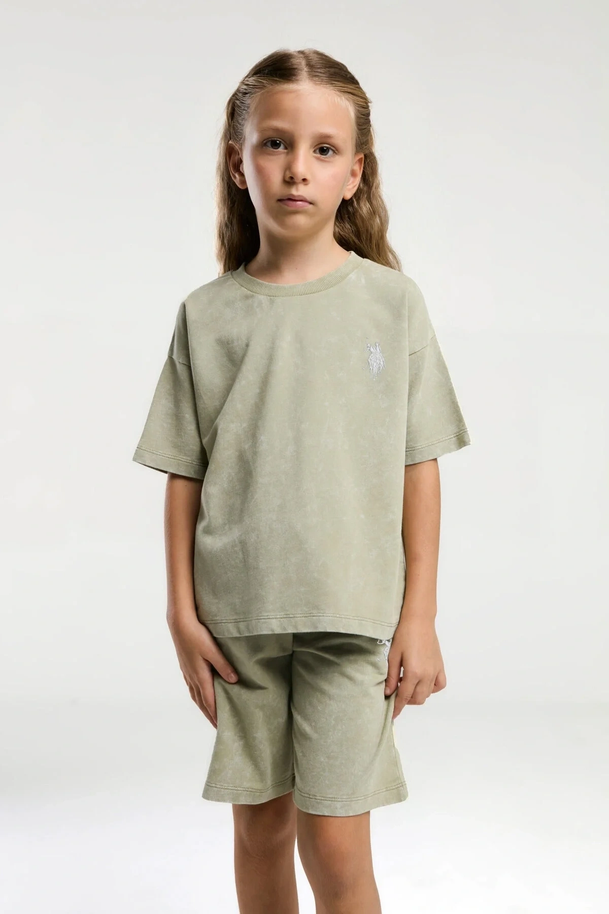 Kız Çocuk Yeşil Bermuda Takım