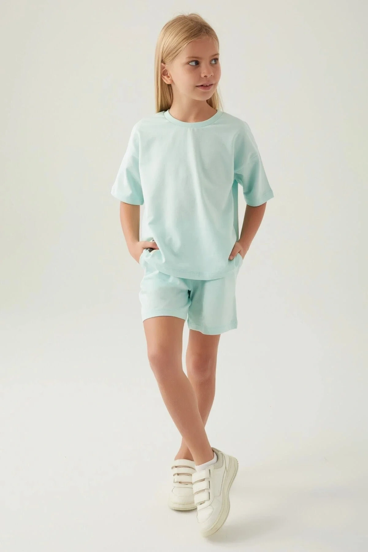 Kız Çocuk Yeşil Şort Takım