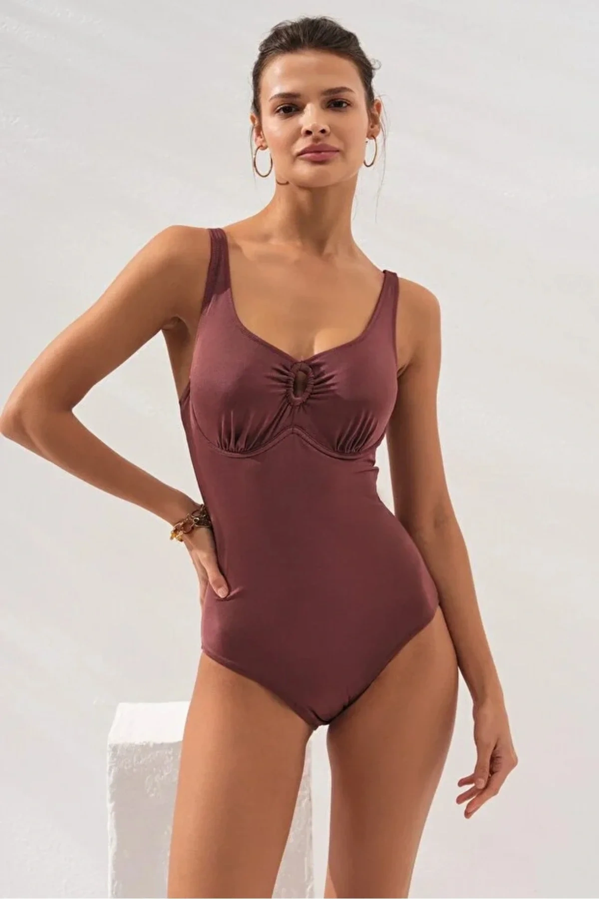 Riva Balenli Büyük Beden Mayo Dlx-231129