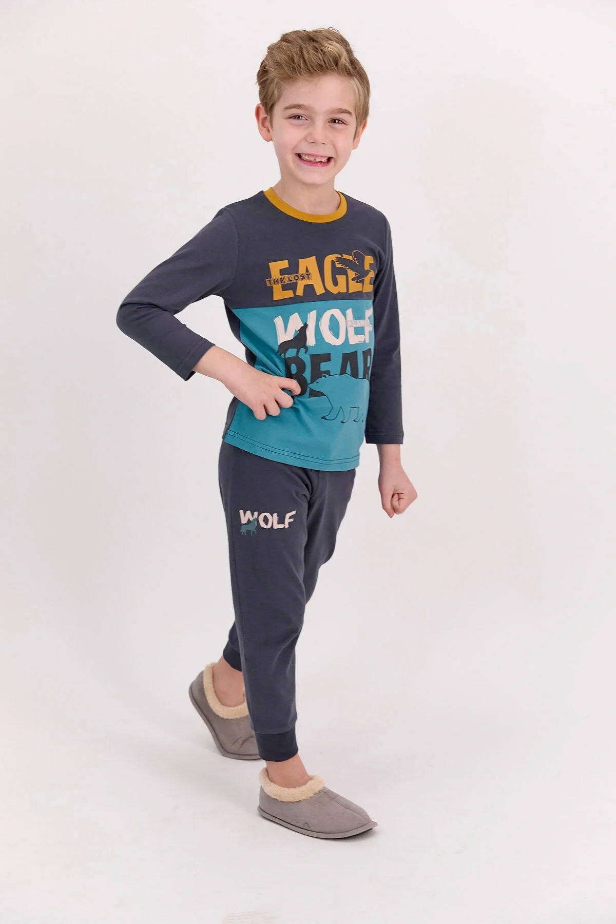 Rolypoly The Lost Eagle Antrasit Erkek Çocuk Pijama Takımı