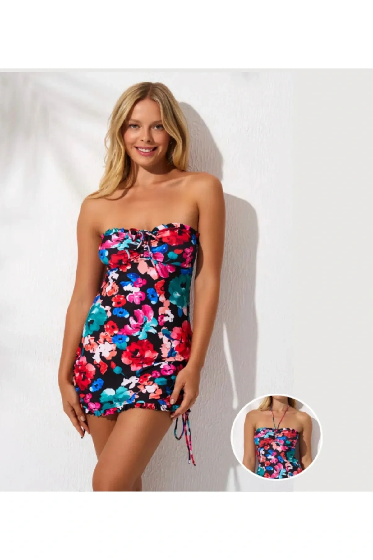 Soft Straplez Elbise Mayo